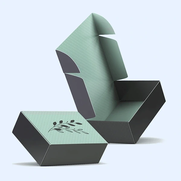 Open cardboard packaging boxes