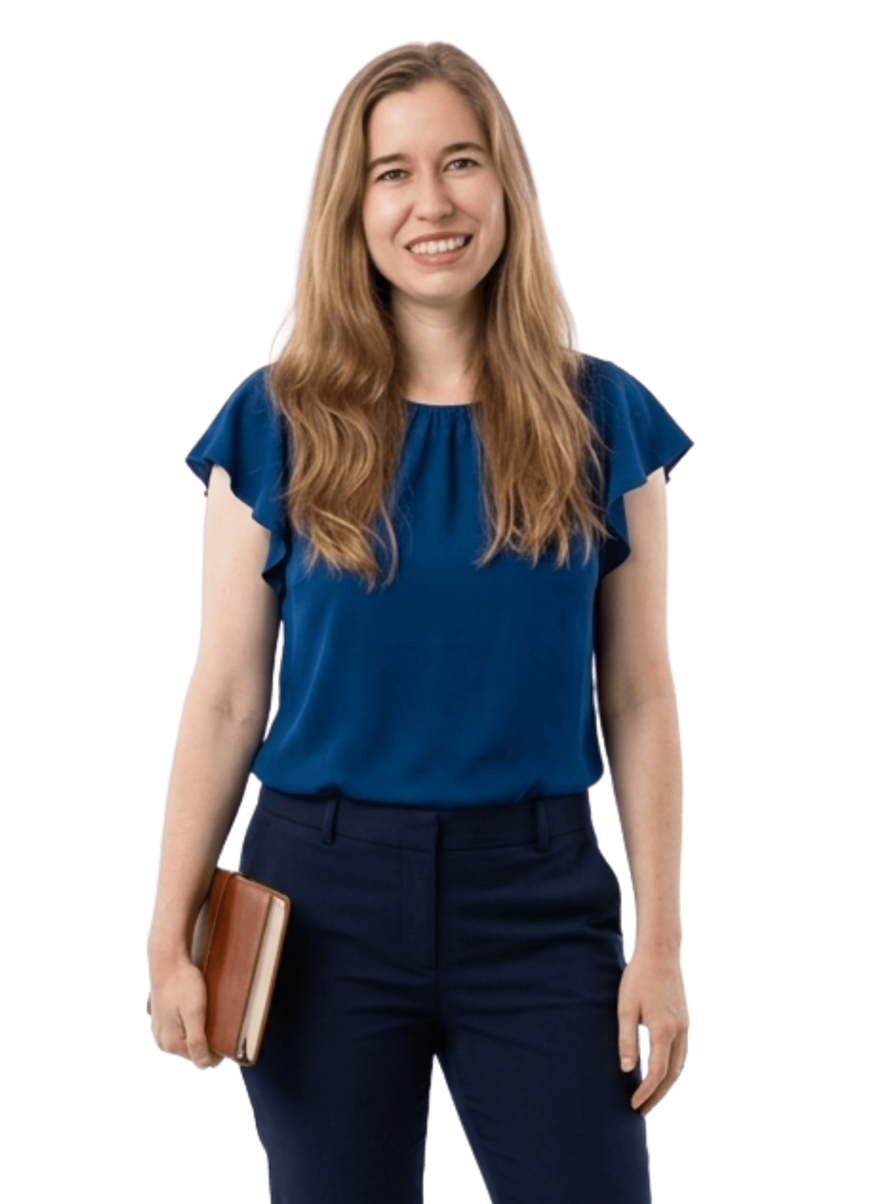 A smilintg girl holding books