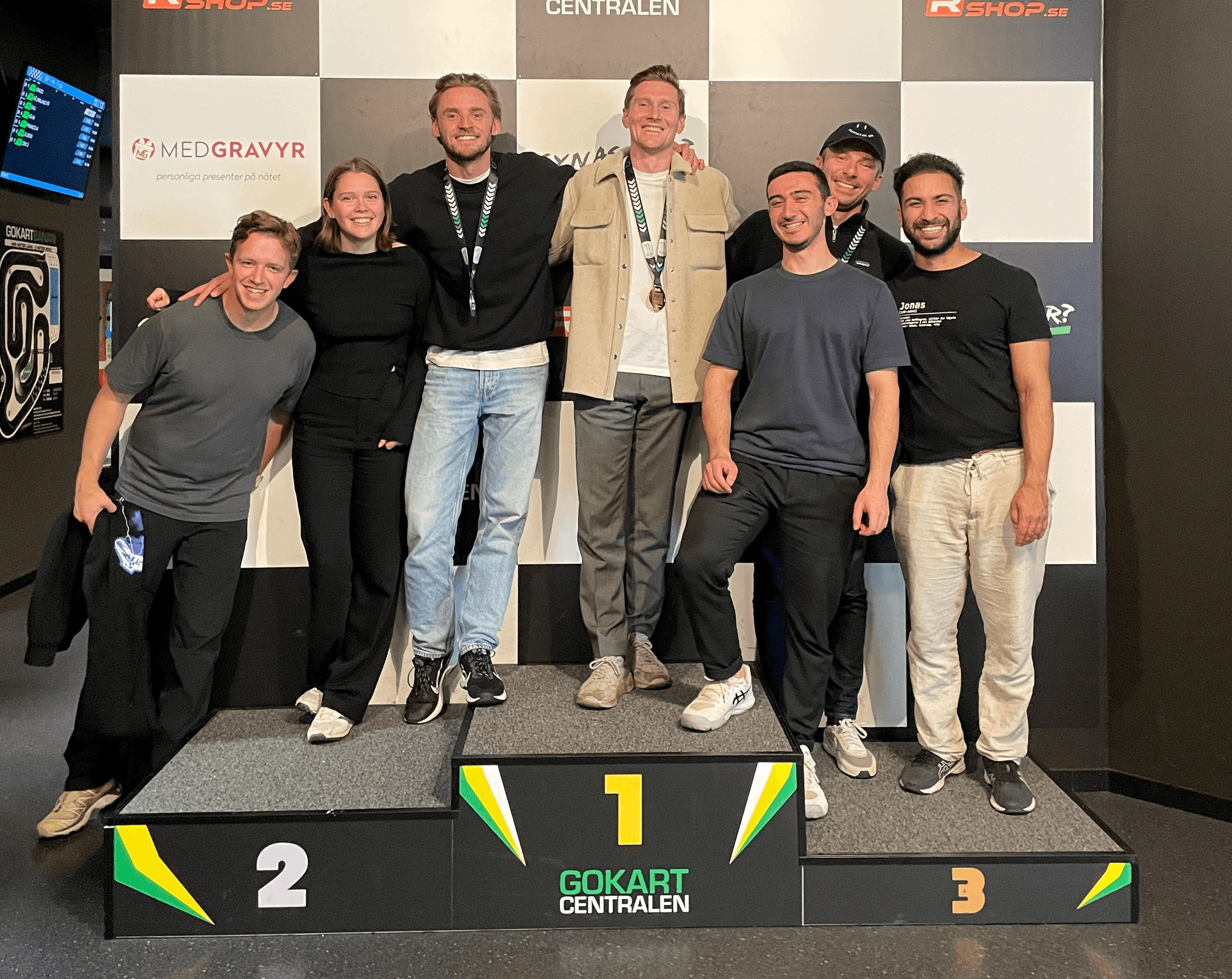 Team Scaffcalc on the podium after gokart competition