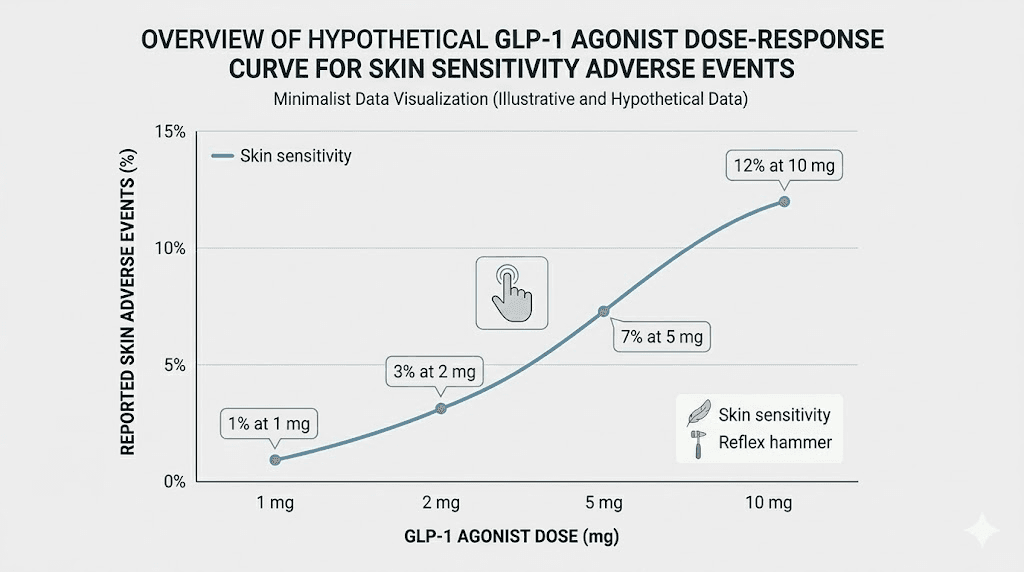 Retatrutide dose-dependent skin sensitivity rate comparison chart