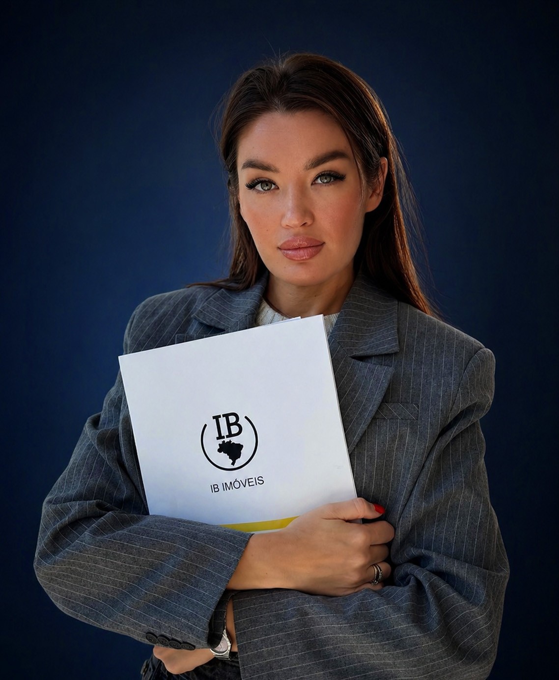 Image of a woman in recording studio (Background Removed)