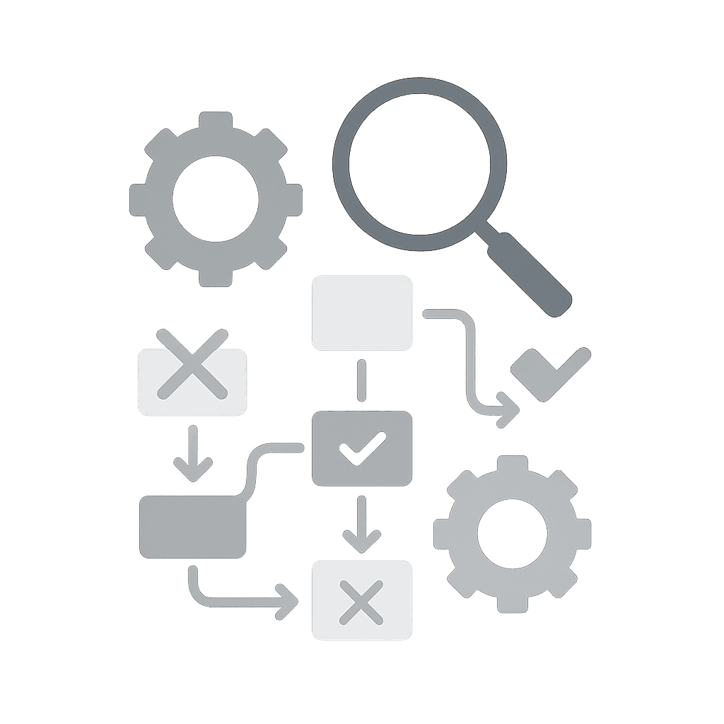 Illustration eines künstlichen neuronalen Netzwerks mit drei Ebenen grauer Knoten, die durch Linien und Pfeile verbunden sind – stellt die Informationsverarbeitung dar.