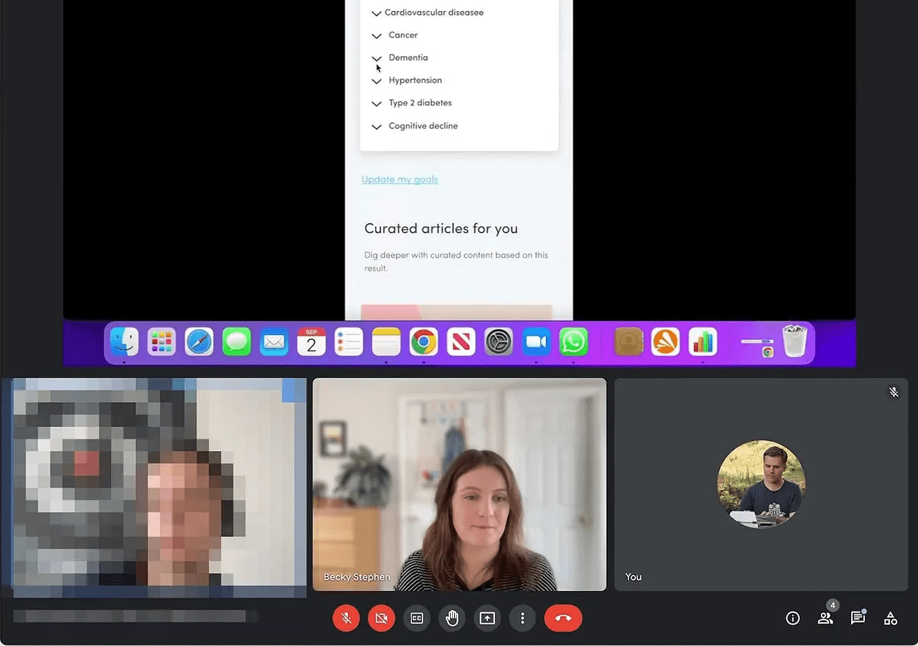 Screenshot of user interview