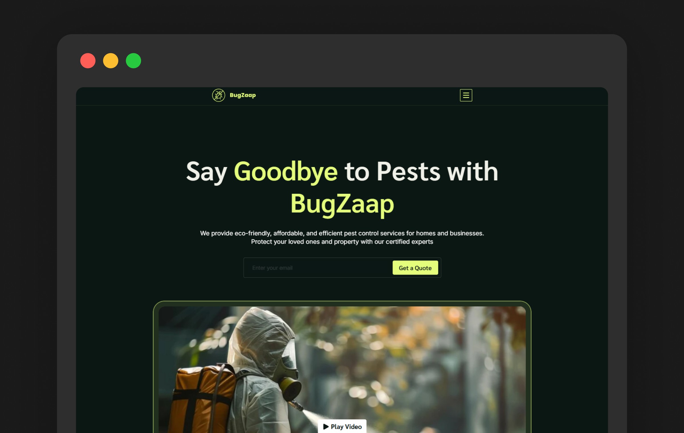 Pestora premium Framer pest control website template