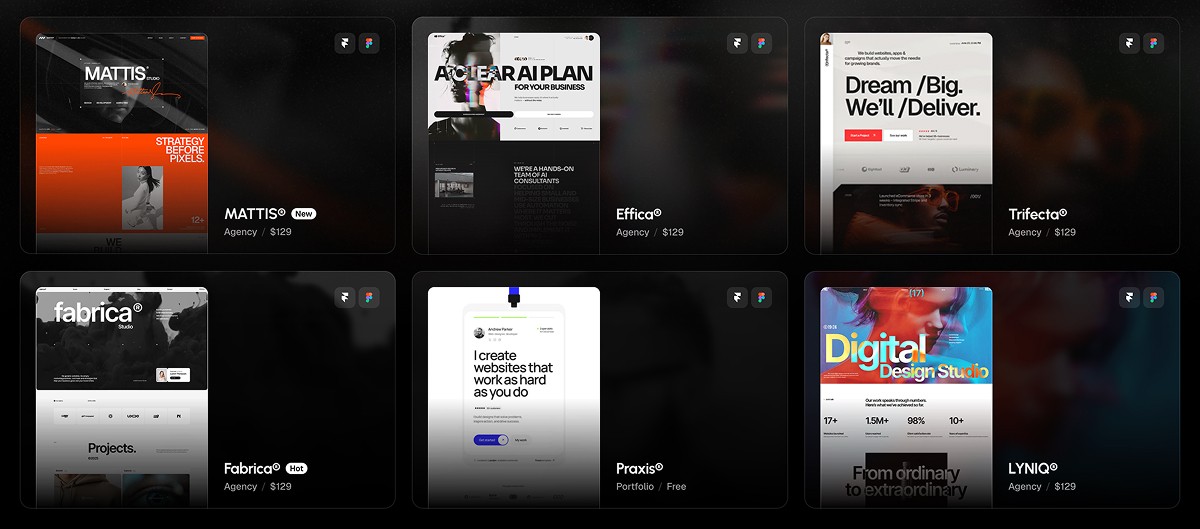 Framer templates catalogue