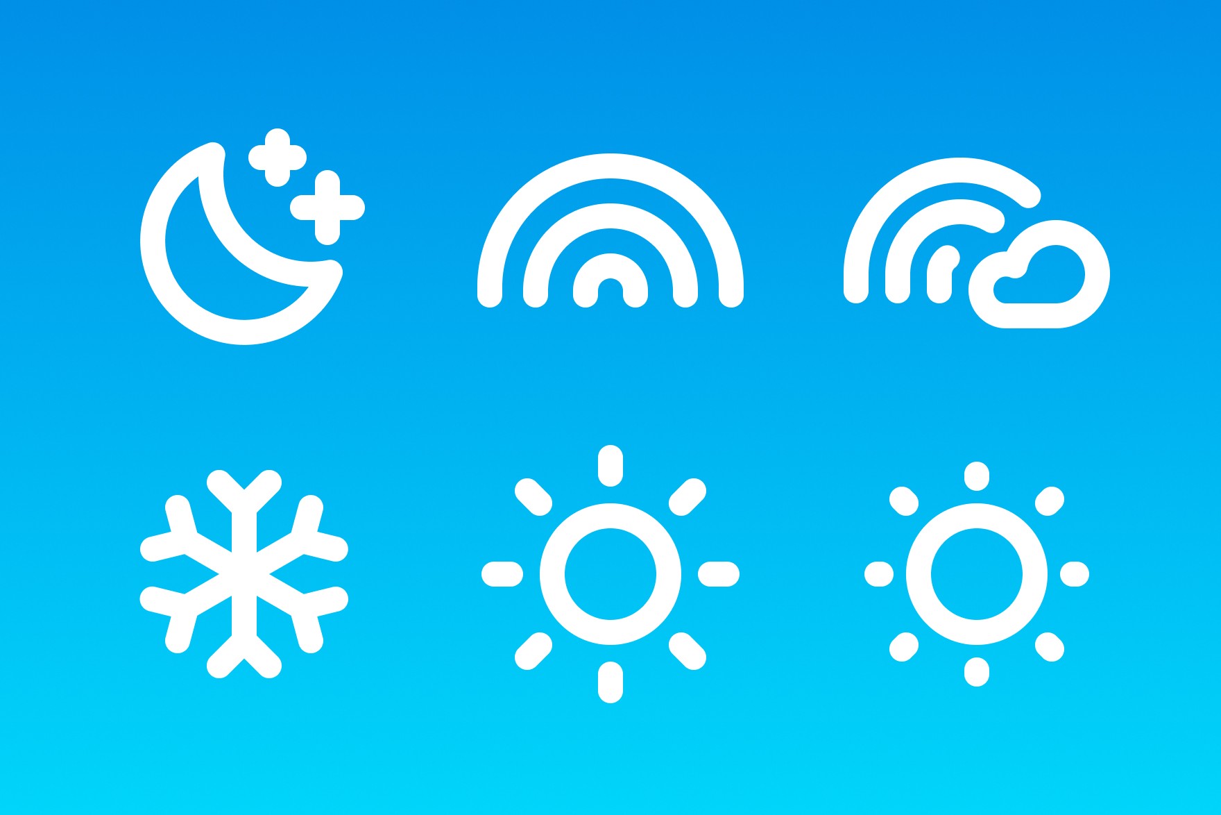 Example of WeatherWhims Icon Set in scalable vector format, ensuring seamless integration and crispness in various design projects.