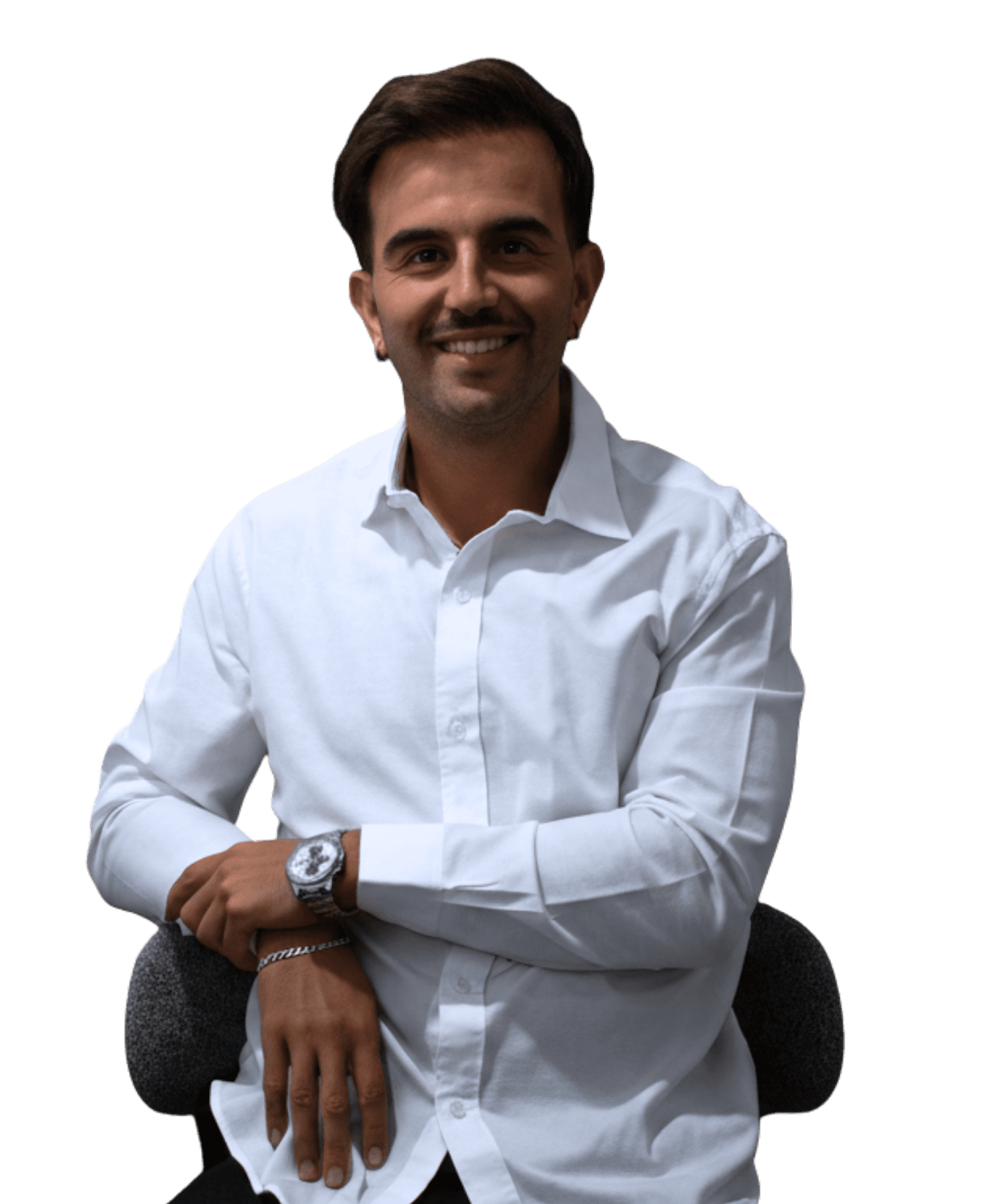 Jake Oliveira seated in white shirt, founder of EPI Collective