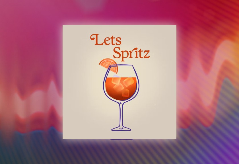 Bright, retro baby shower invite design with bold, bubbly text and colorful floral illustrations on a hot pink and teal background.