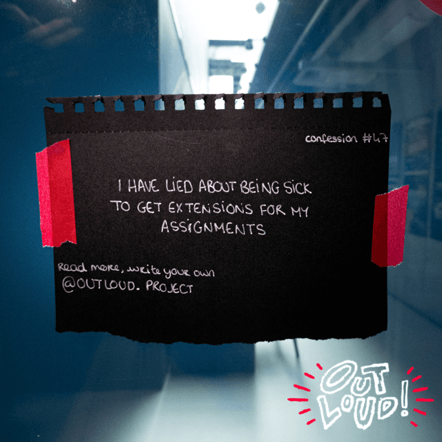 Instagram post of a confession taped to a door in our university.