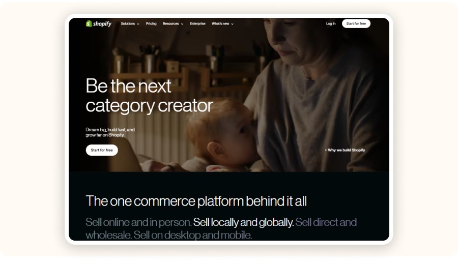 Shopify homepage