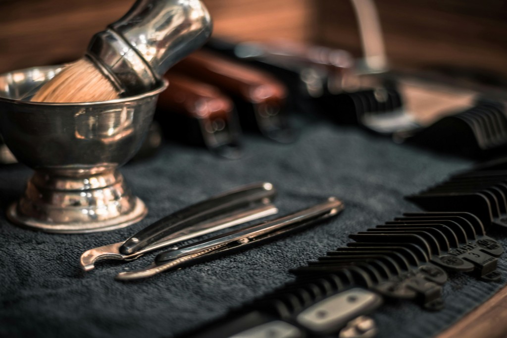 assorted brushes and cream