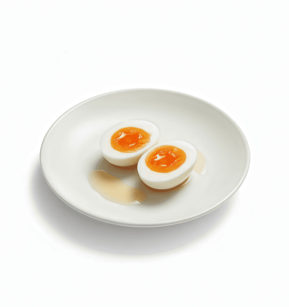 Ramen egg with sauce for ramen and salads