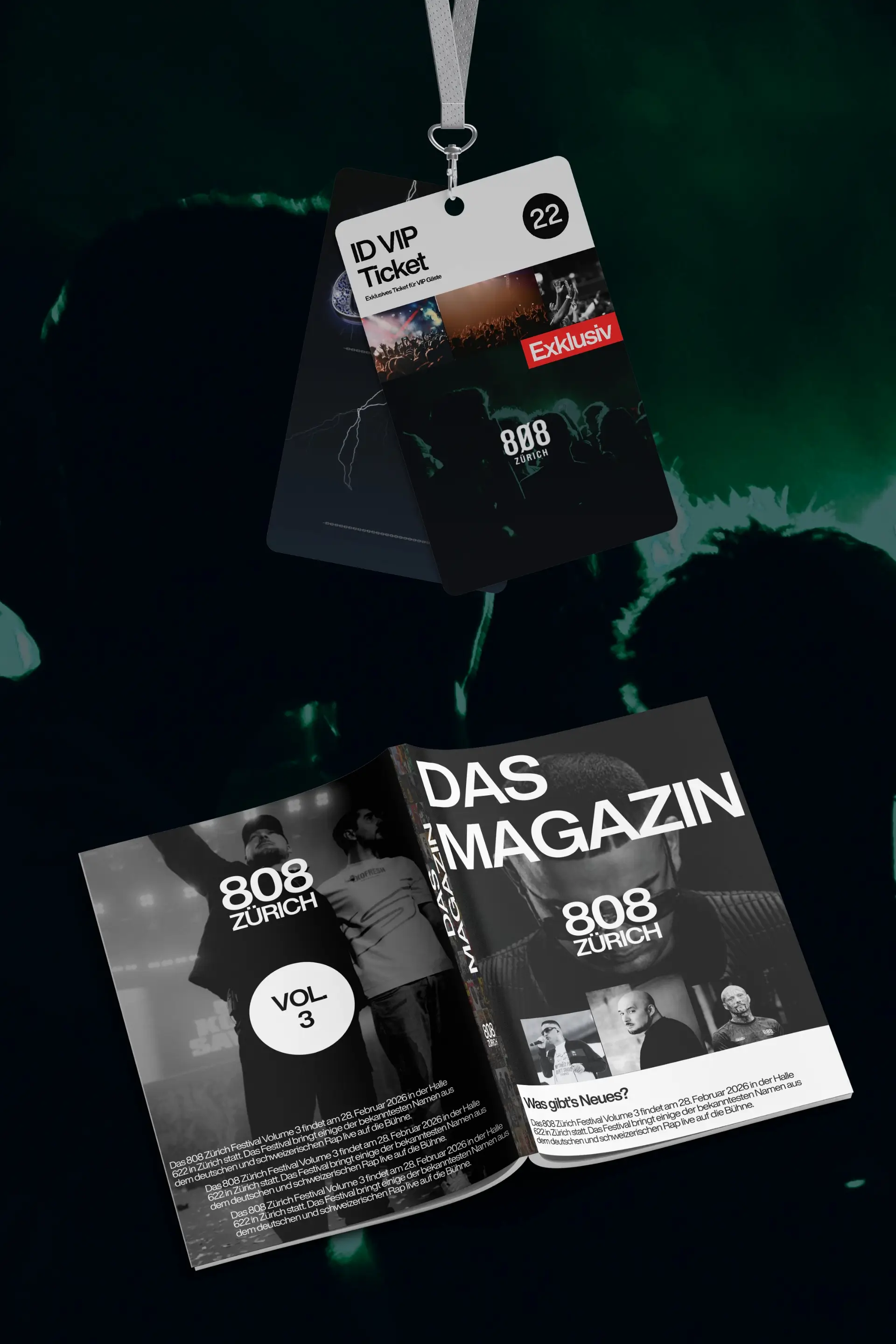 Ein Magazinheft und ID-Karten