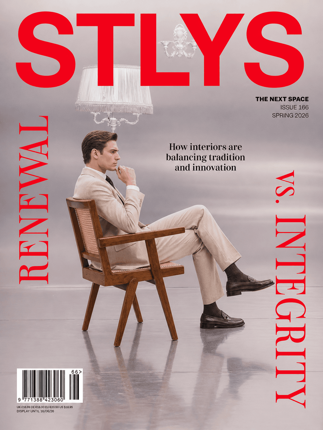 Polished editorial magazine cover scene