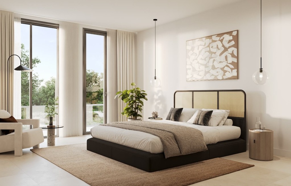 Scenic balcony perspective from a modern Terrazzo Residences apartment, highlighting the vibrant cityscape below.