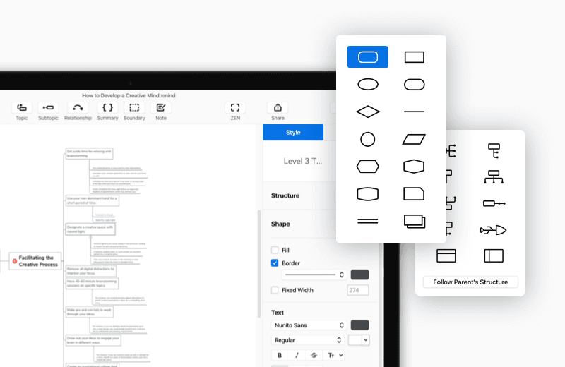 思维导图界面展示