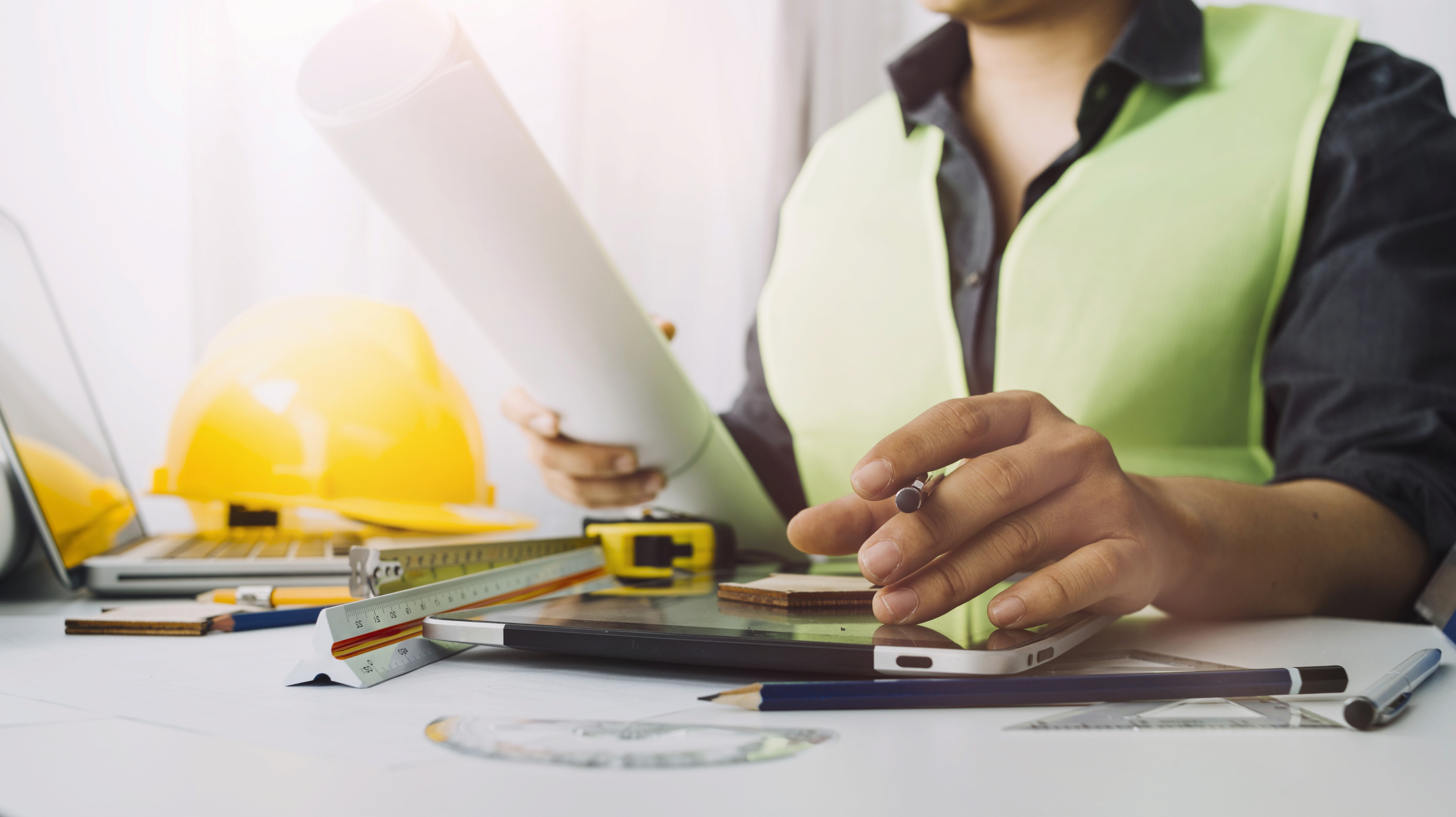 Man with surfing with paddle