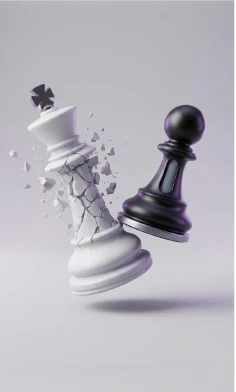Chess pieces symbolising strategic thinking before creative execution