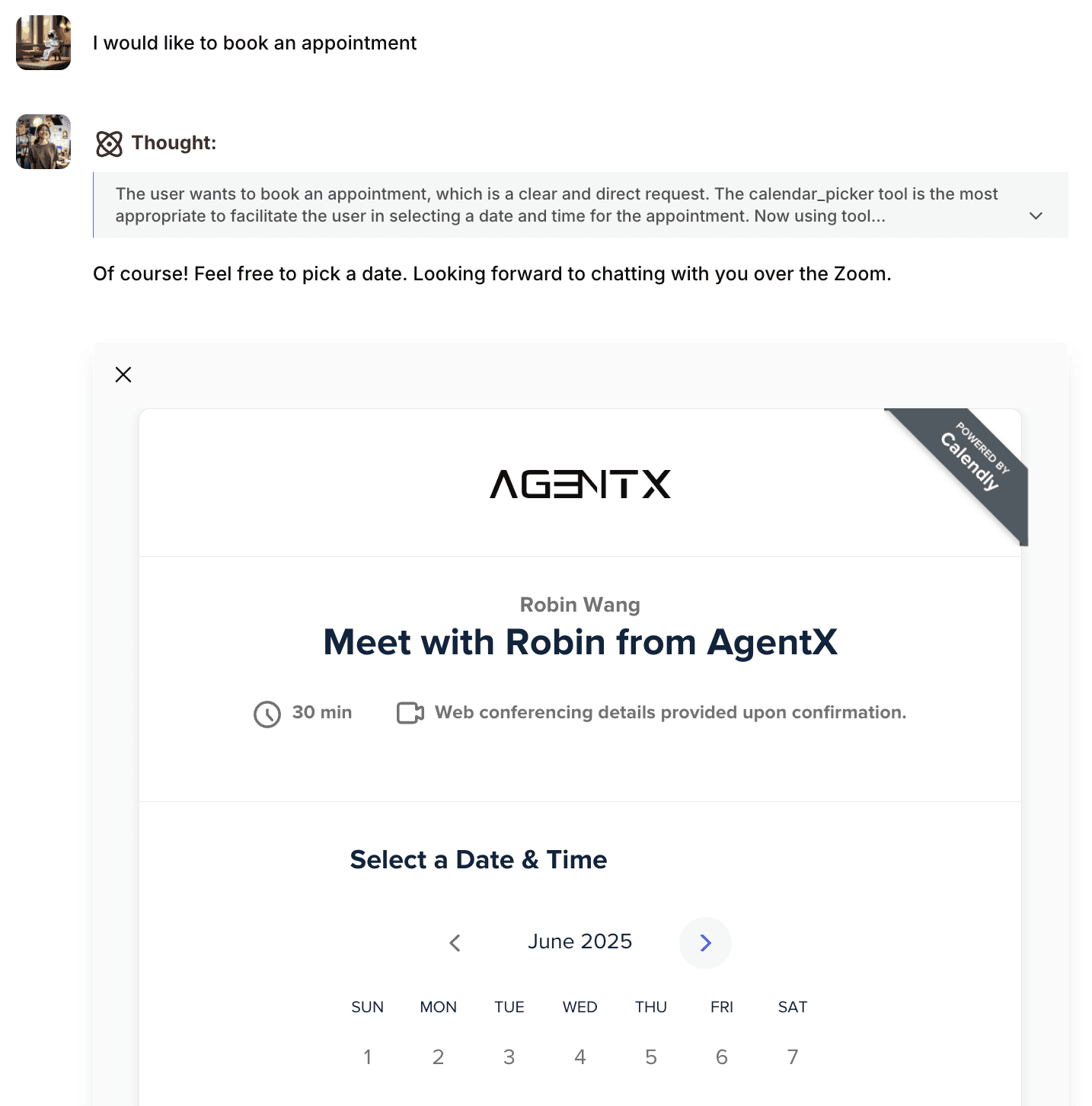 AI Agent handles calendar