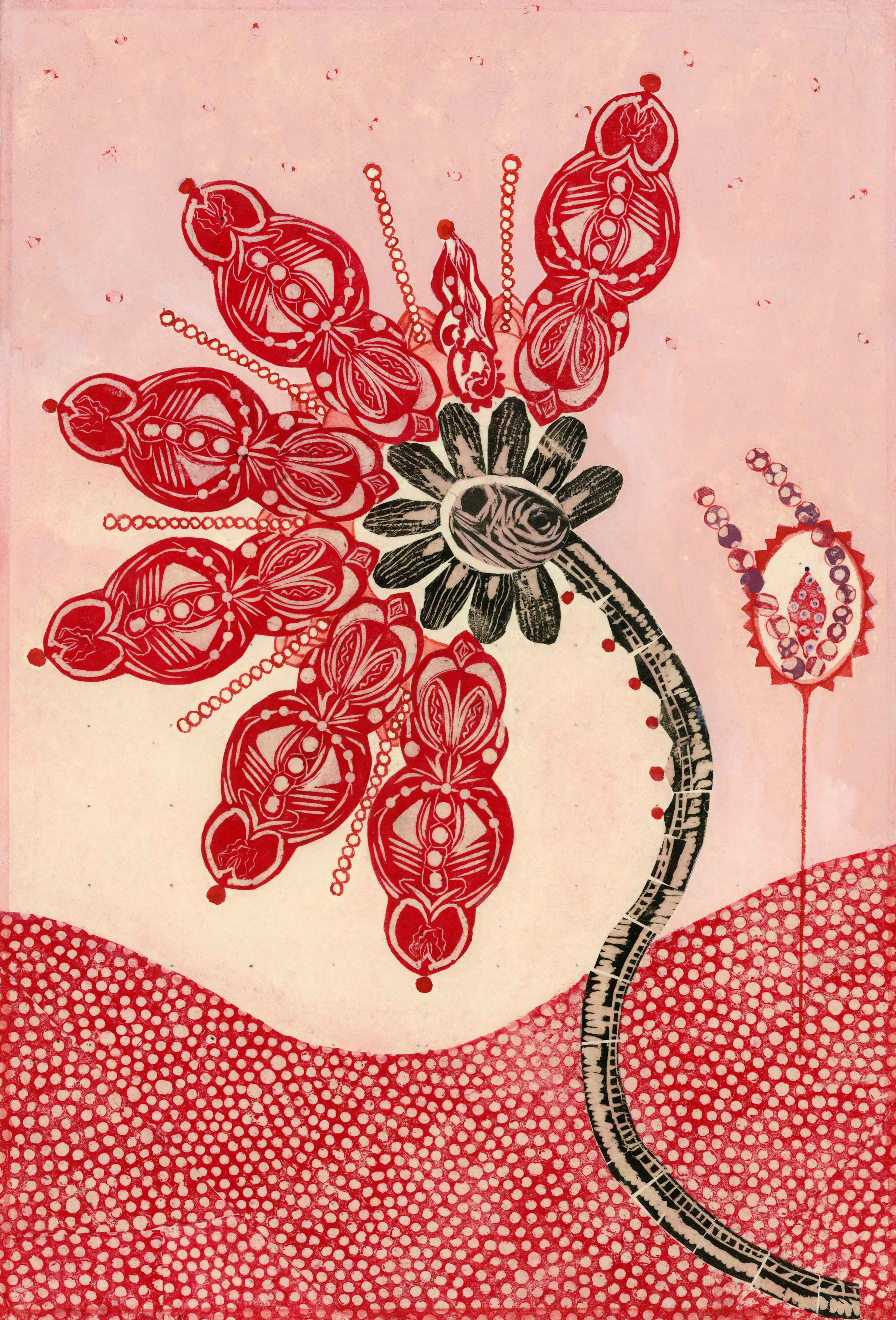 herd of sheep on road painting