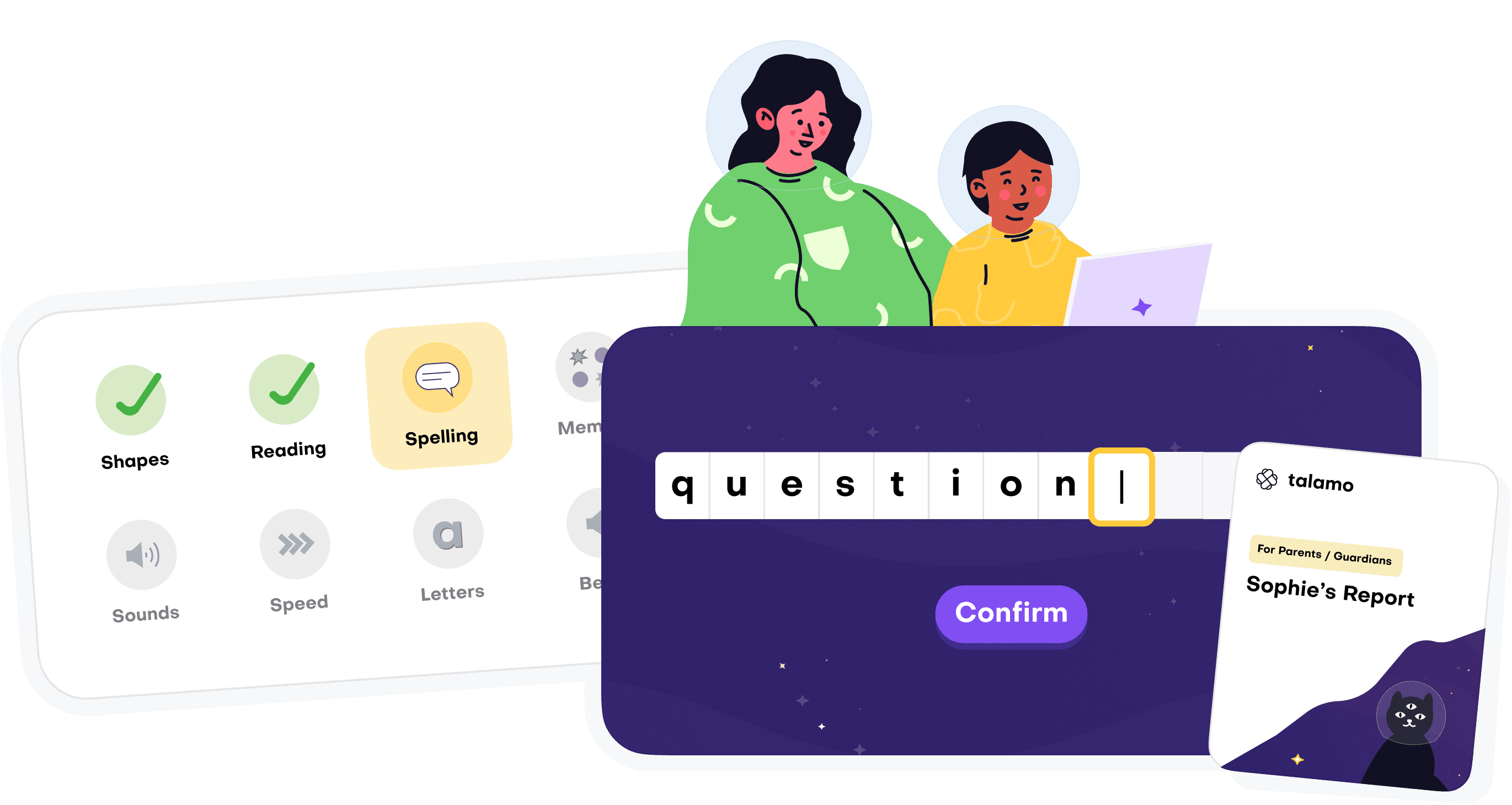 Parent and child using the talamo dyselxia screener and results