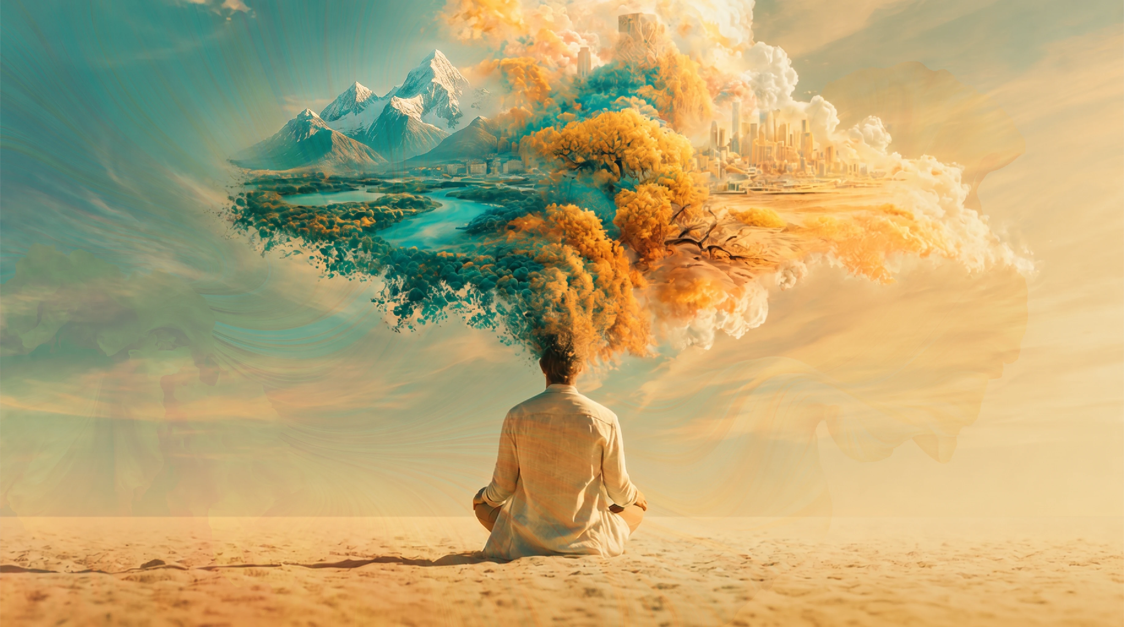 meditating man