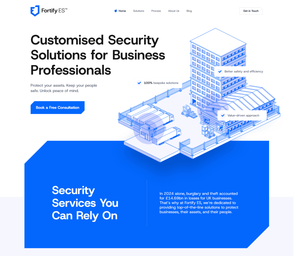 Hero Section of my web design portfolio