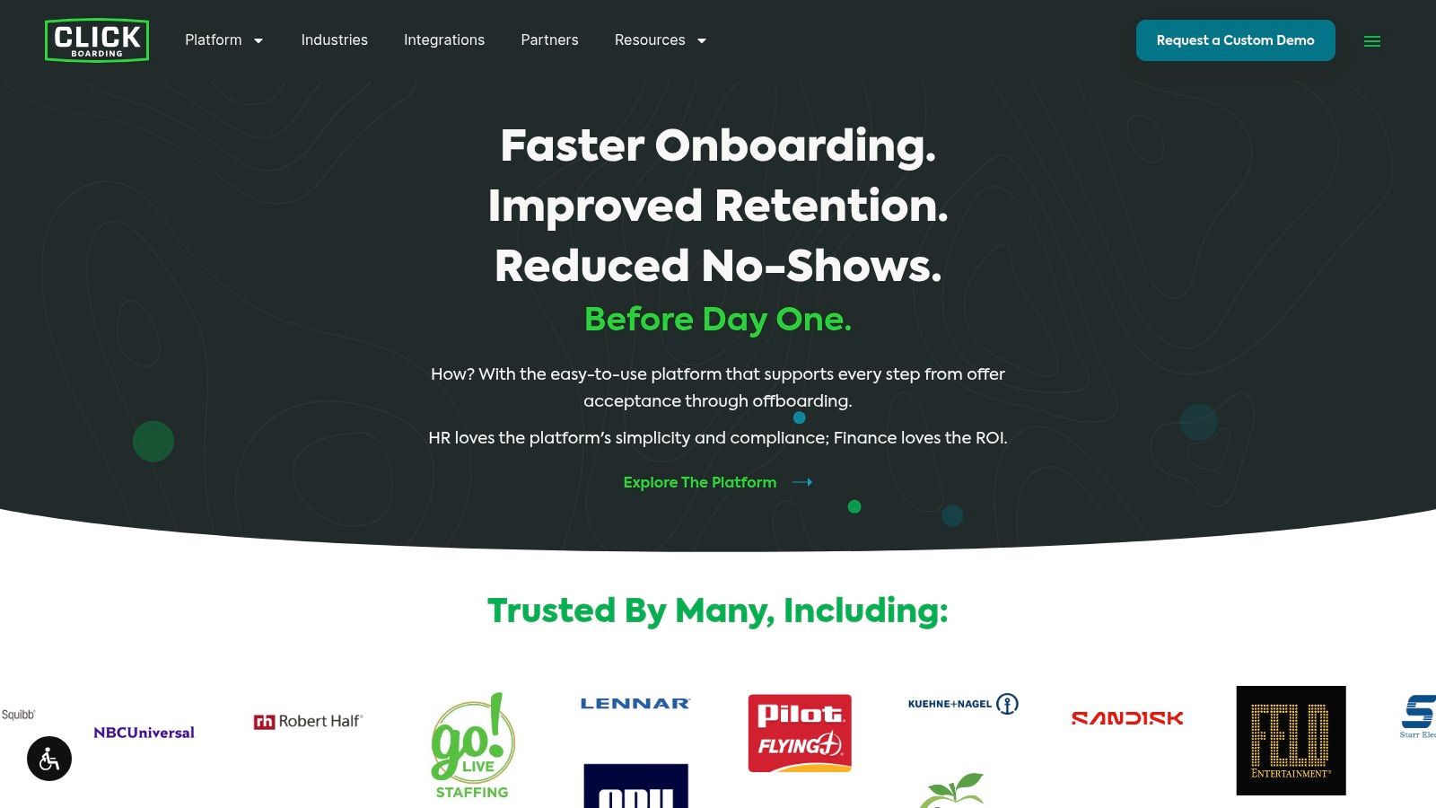 Click Boarding dashboard showing employee progress through onboarding tasks