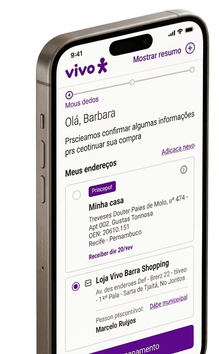 Dois smartphones ilustrando a página de seleção da retirada em loja e cadastro de retirada por terceiros