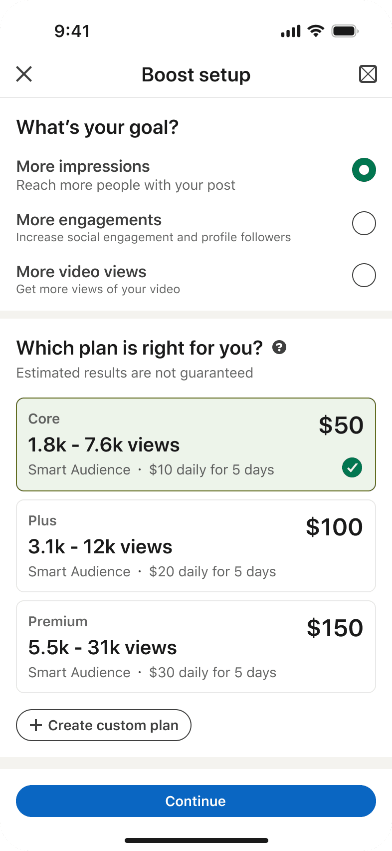 LinkedIn simple Boost concept