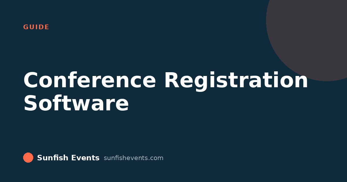 Sunfish Events cover graphic on conference registration software
