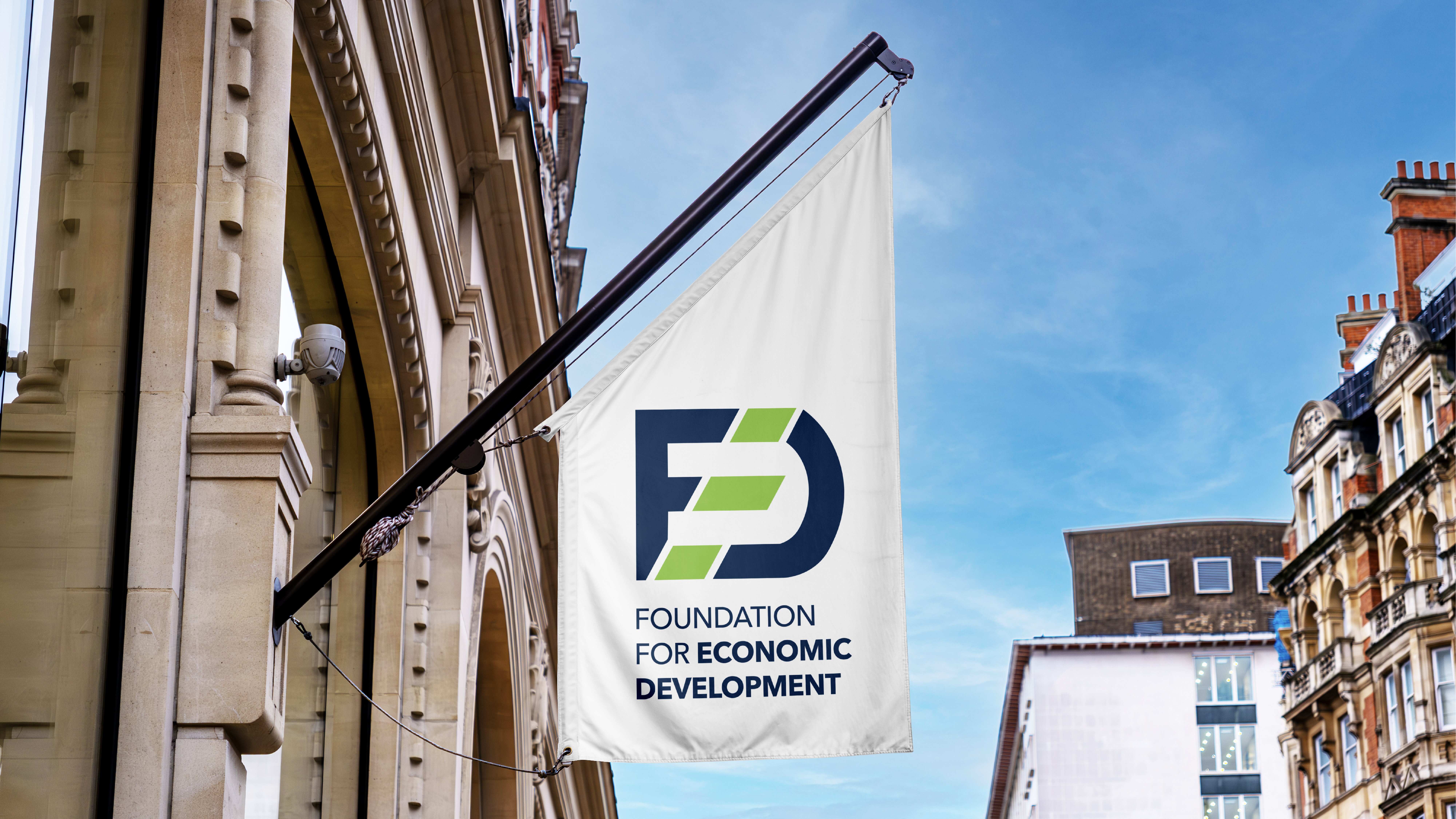 Foundation for Economic Development – Flag Signage Design by Manasi Doshi