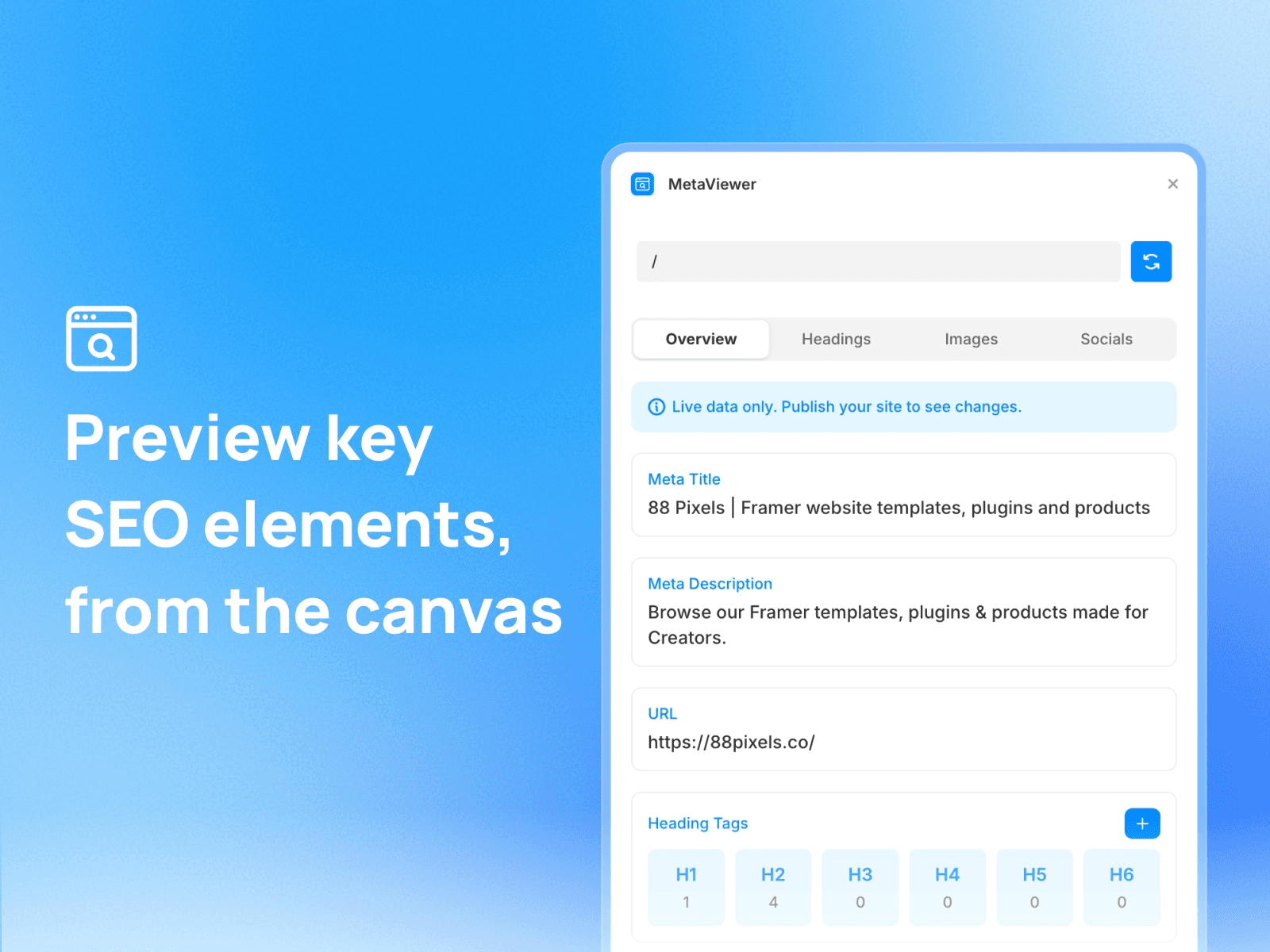 Screenshot of MetaViewer plugin UI