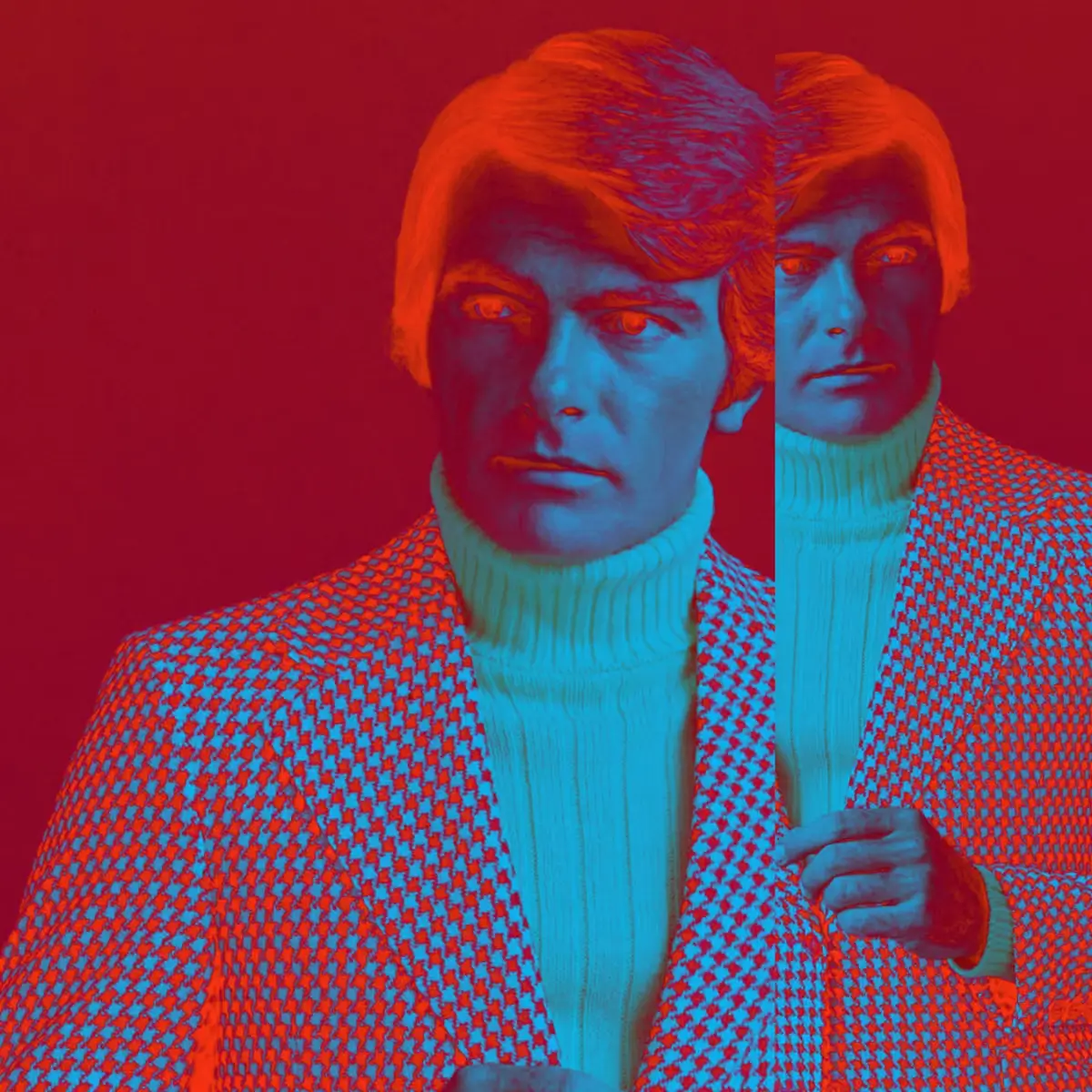 Stylised portrait split into contrasting colours, representing the tension between fragmented brand experiences and a unified brand identity.