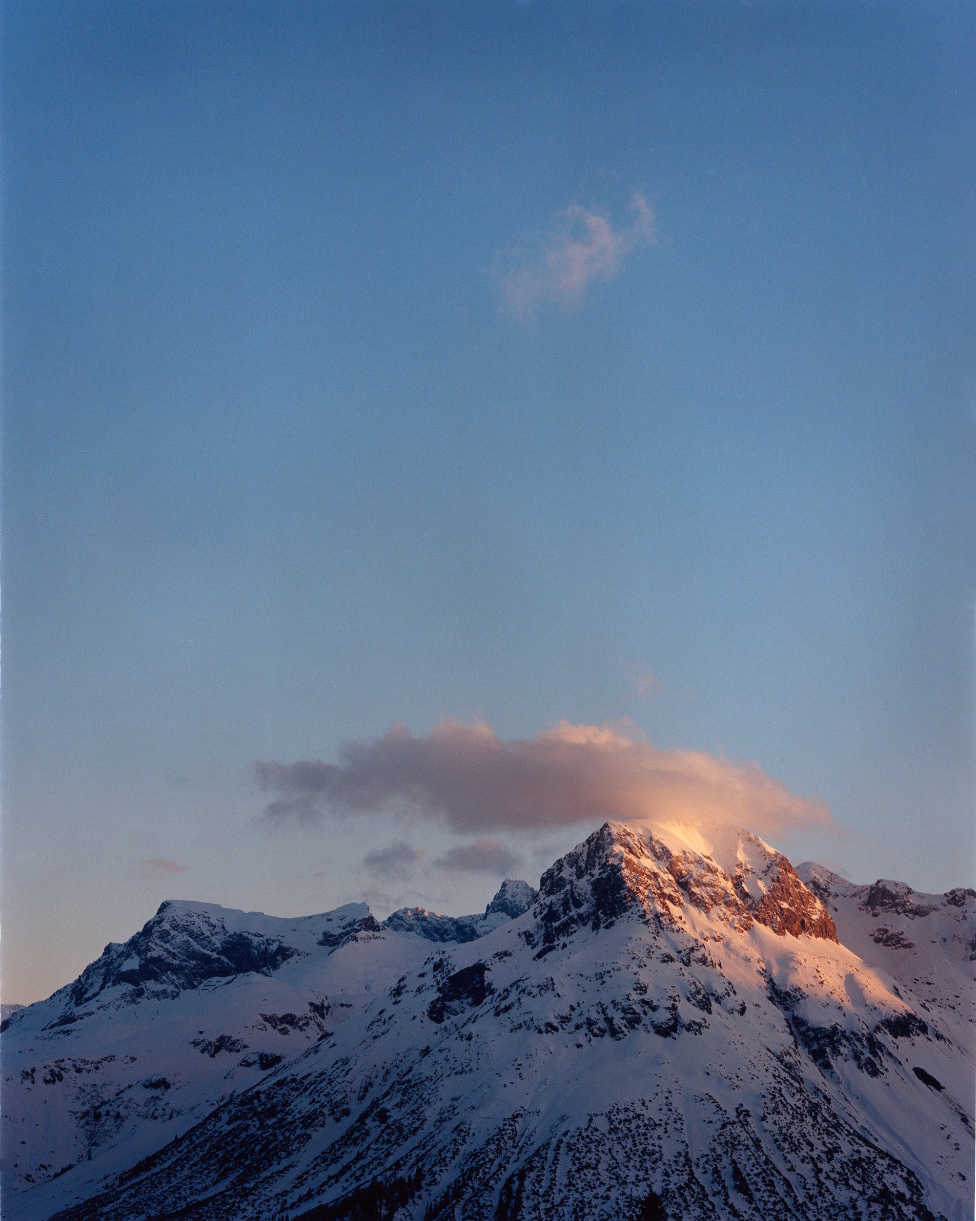 Omeshorn mountain covered in snow.