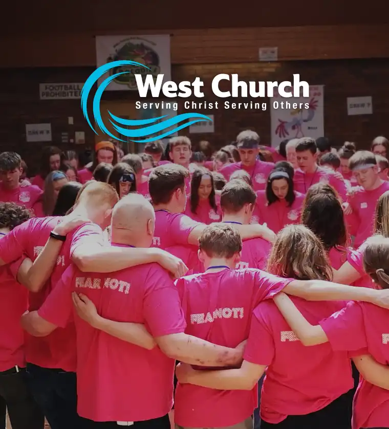 West Church website homepage showing building and mission statement