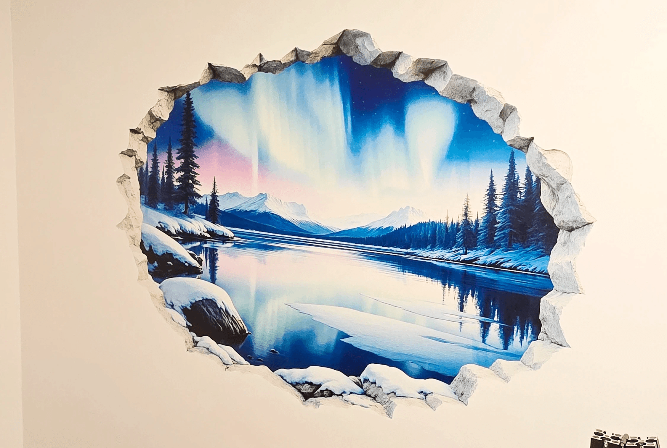 Single tree in a field with light rays.