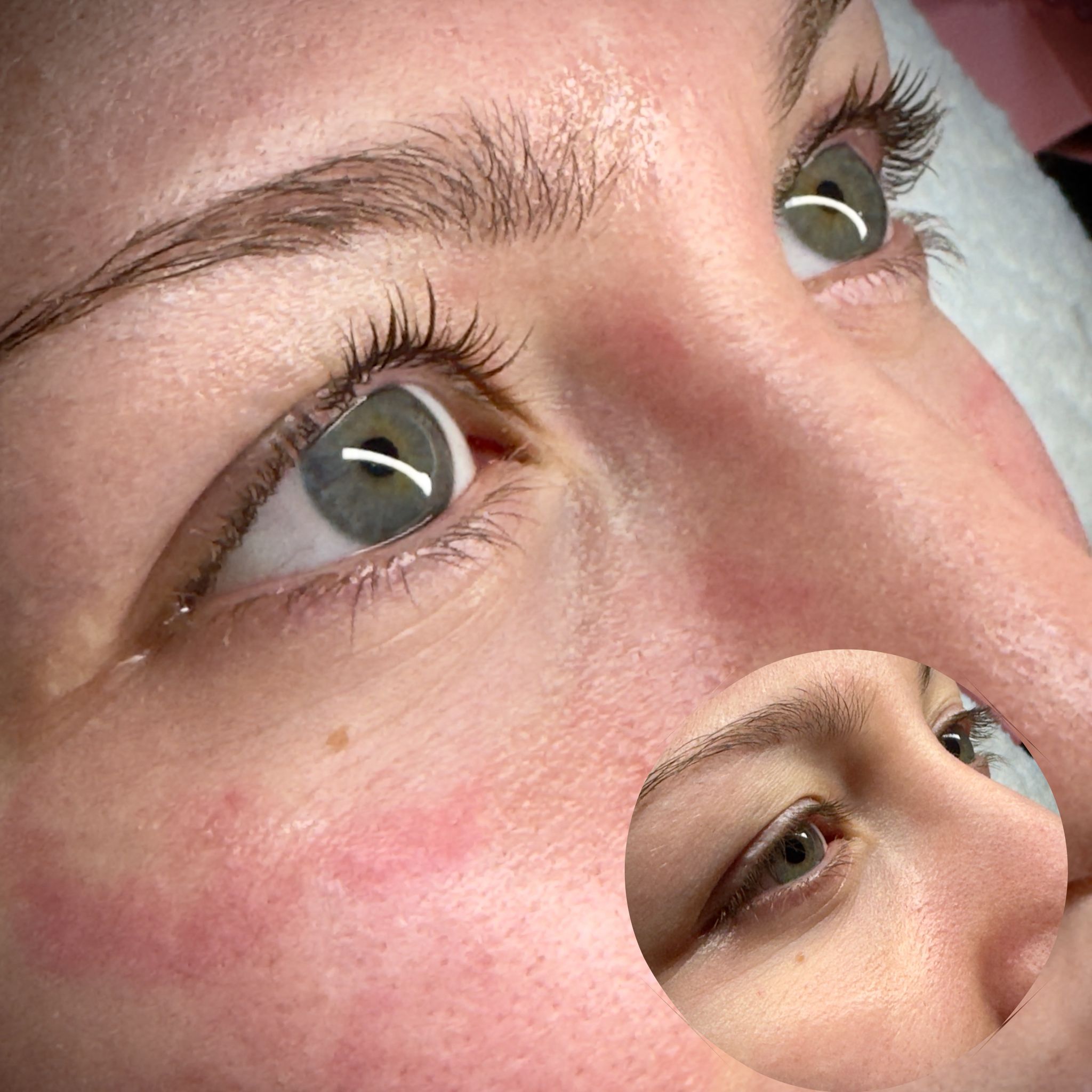 assortment of red tinted makeup swatches