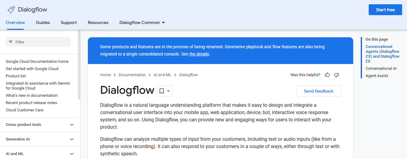 Google Cloud Dialogflow