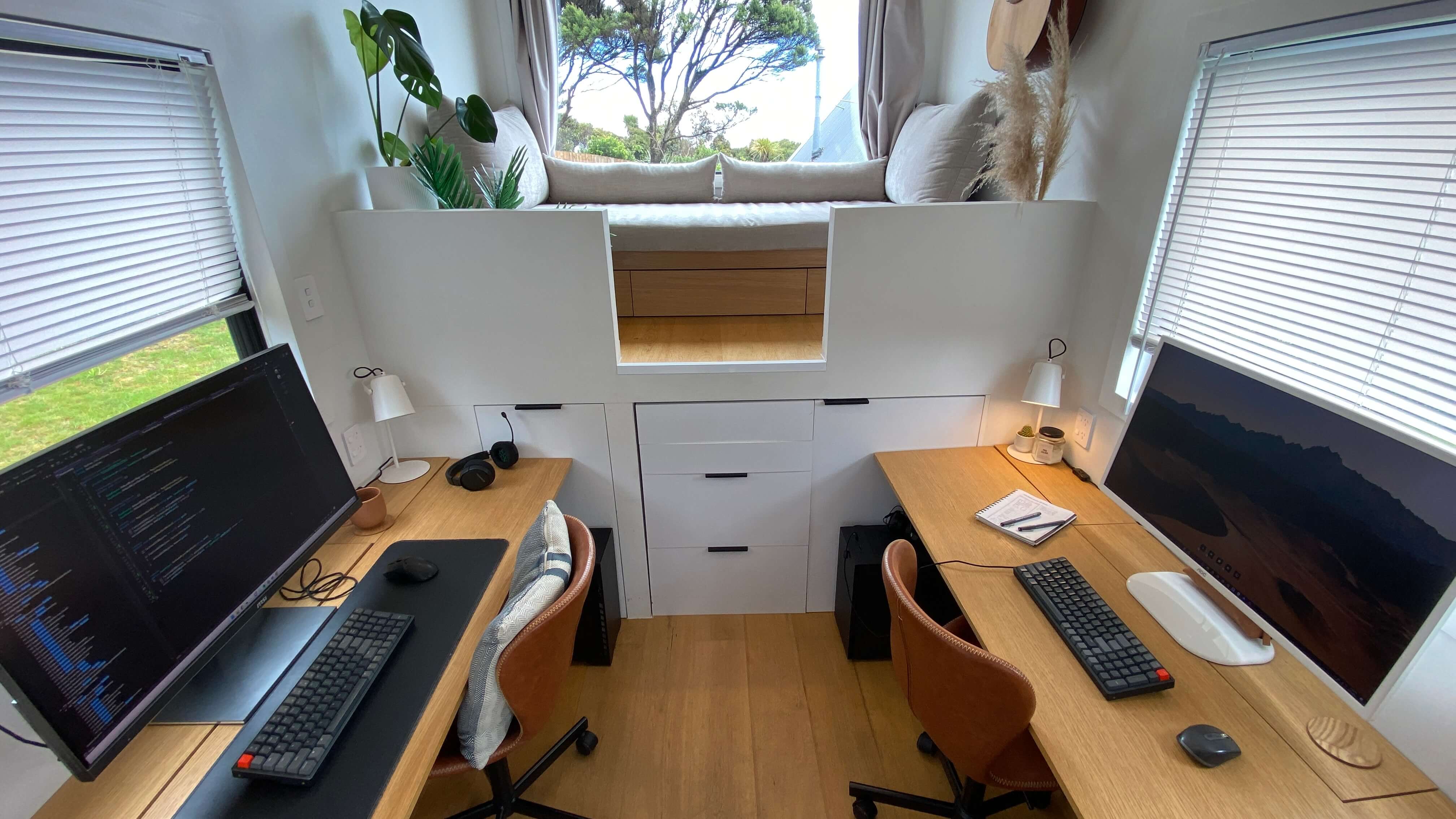 Tiny office as part of a tiny home