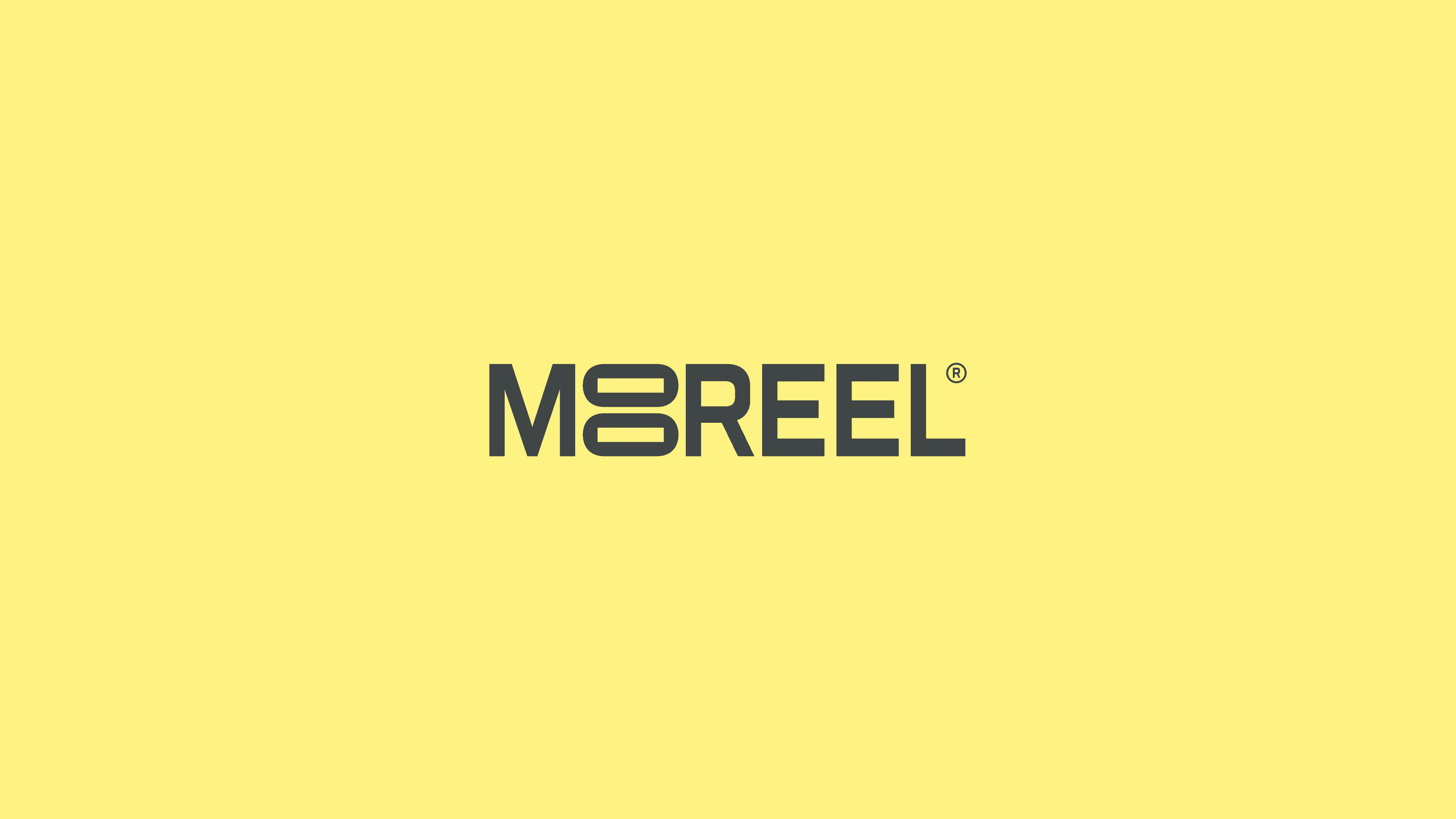 Mooreel grey logo on yellow background