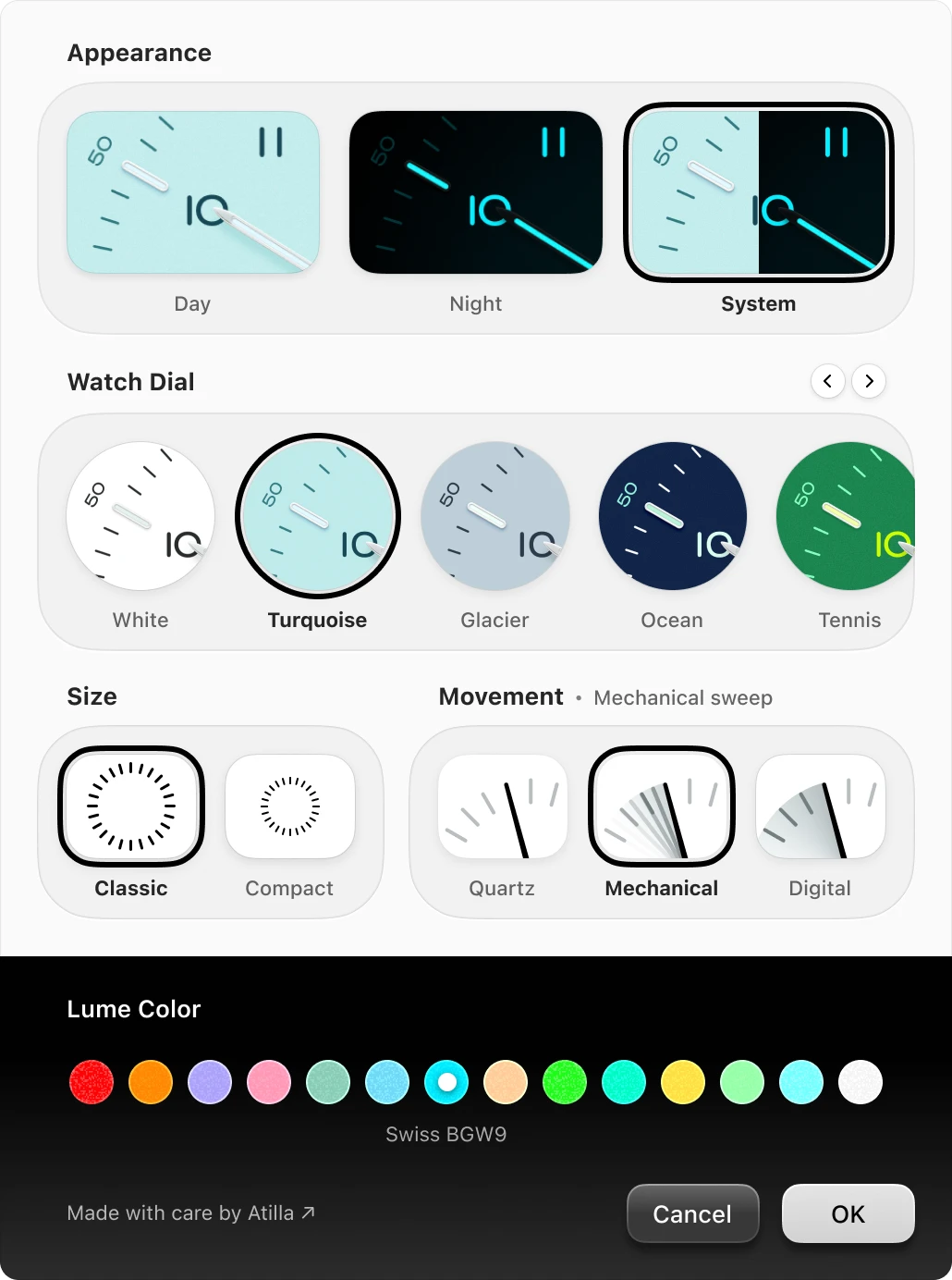 Bauhaus Clock for Mac Custom Settings