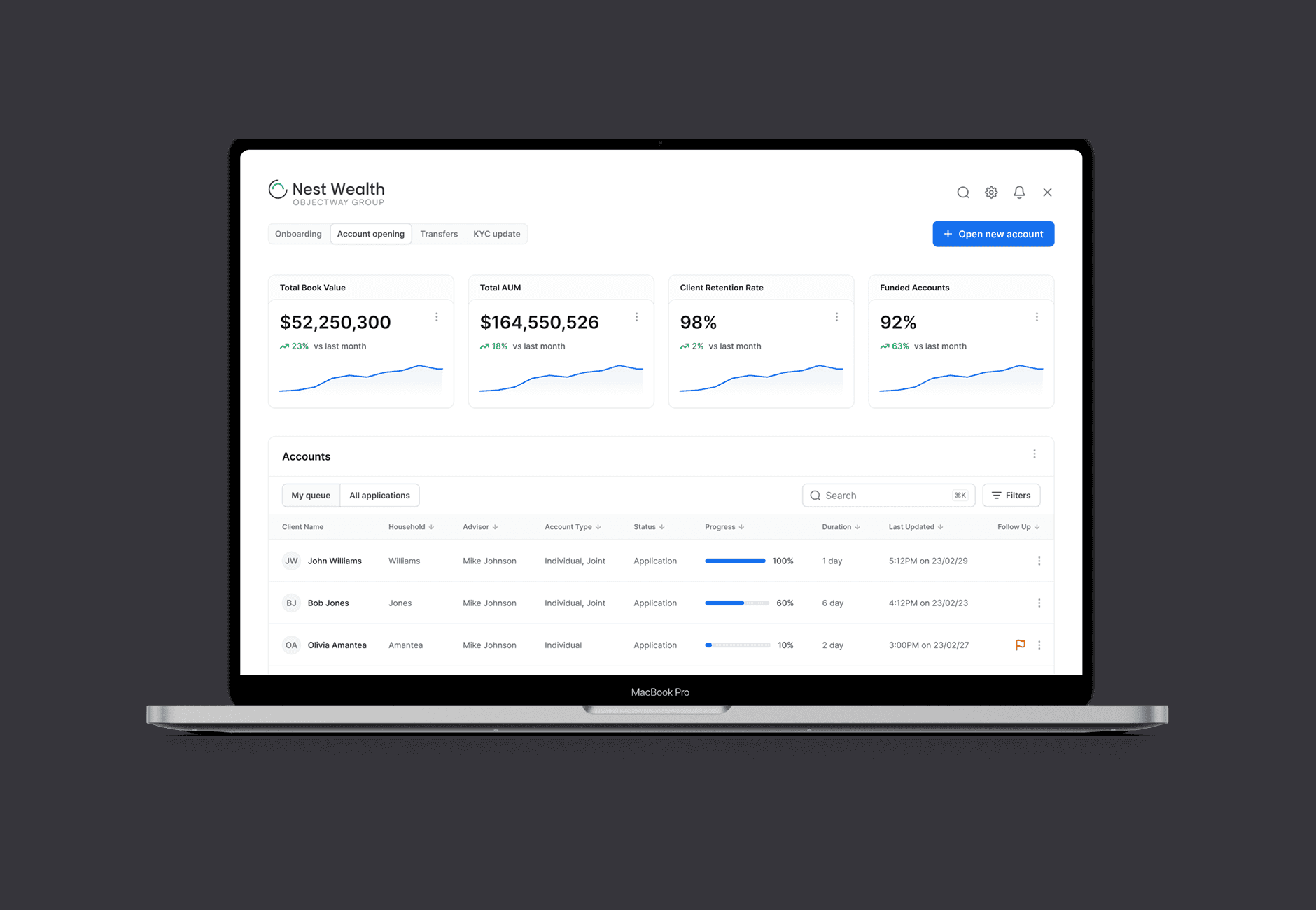 App Screen with open sidebar