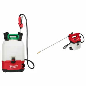 handheld sprayer with a long nozzle, hose, and adjustable strap