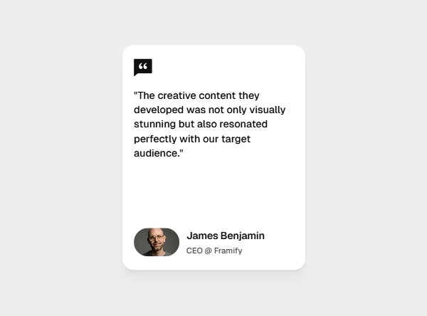 Framer Testimonial Card Component