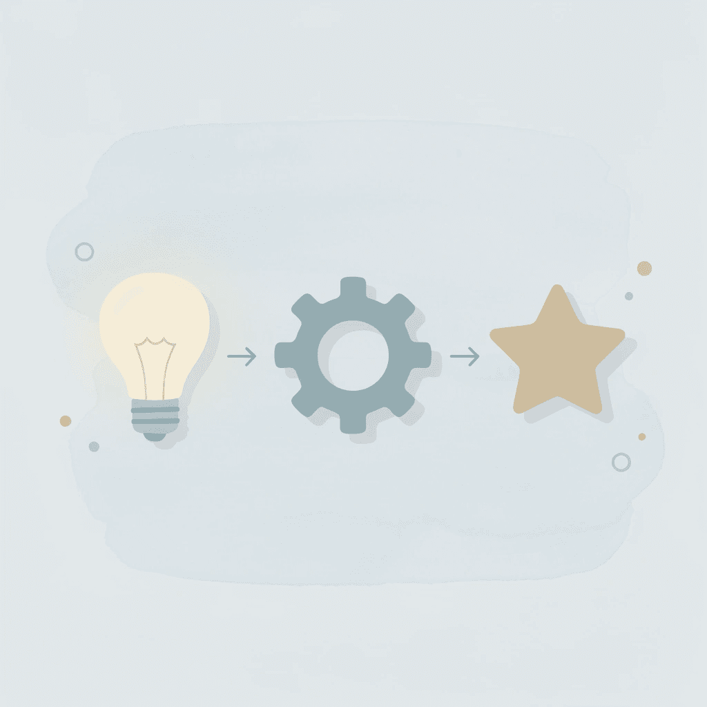 Three icons showing curiosity, exploration, and critical thinking