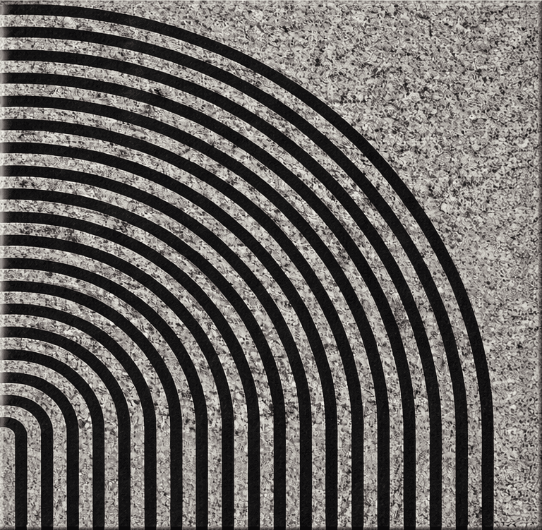 azelle stone with curved linear pattern design in textured grey surface finish