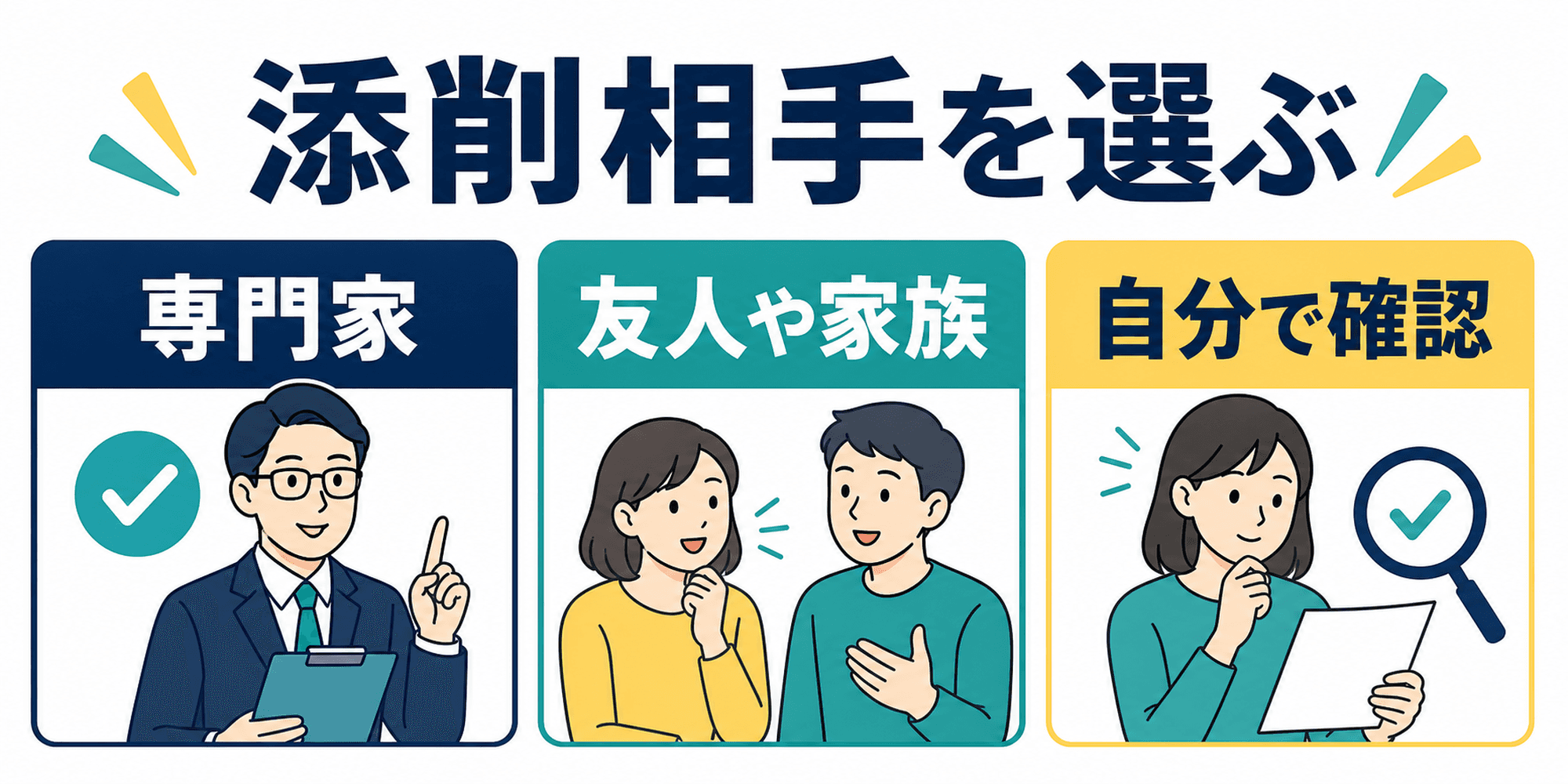自己PRを添削してもらう相手の選び方を整理した図