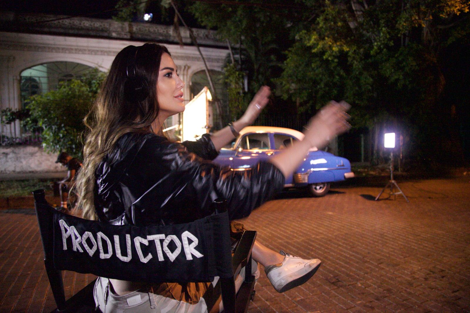 a woman with flowers