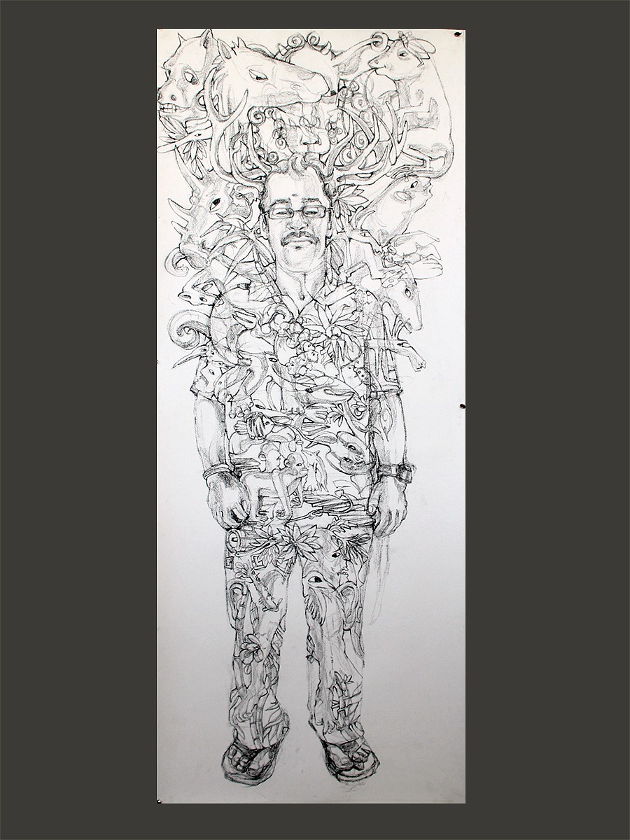 herd of sheep on road painting